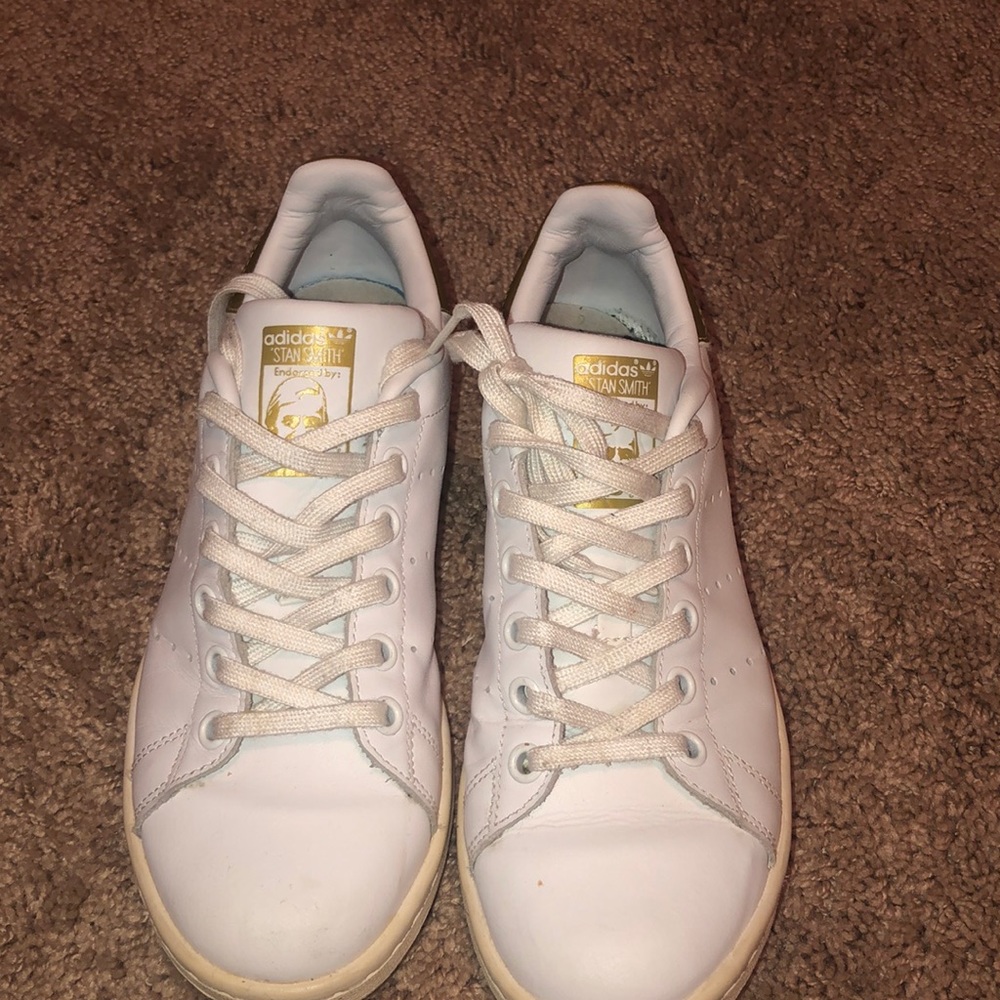 White & Gold Adidas Stan Smith